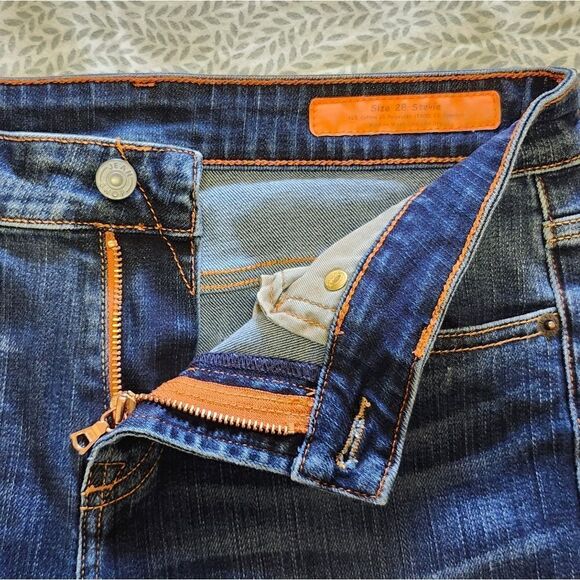 JEAN SHOP Stevie Union Wash Flare Cut Cotton Stretch Dark Soft Denim Jeans sz28 - Picture 6 of 12